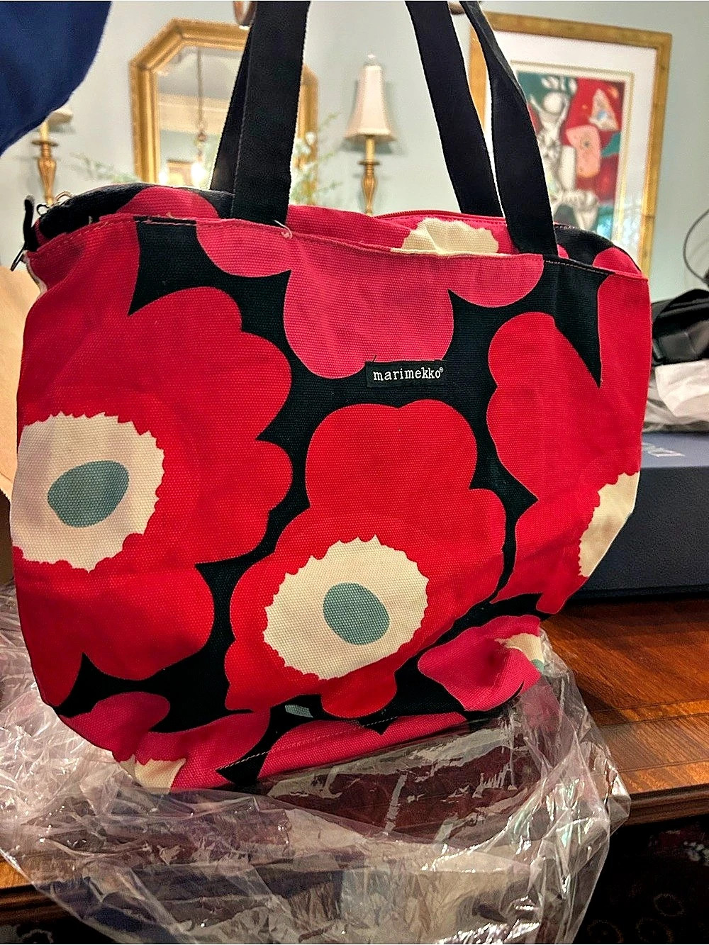 Marimekko Marimekko for Avon Breast Cancer Crusade Unikko Tote Red & Black NWT